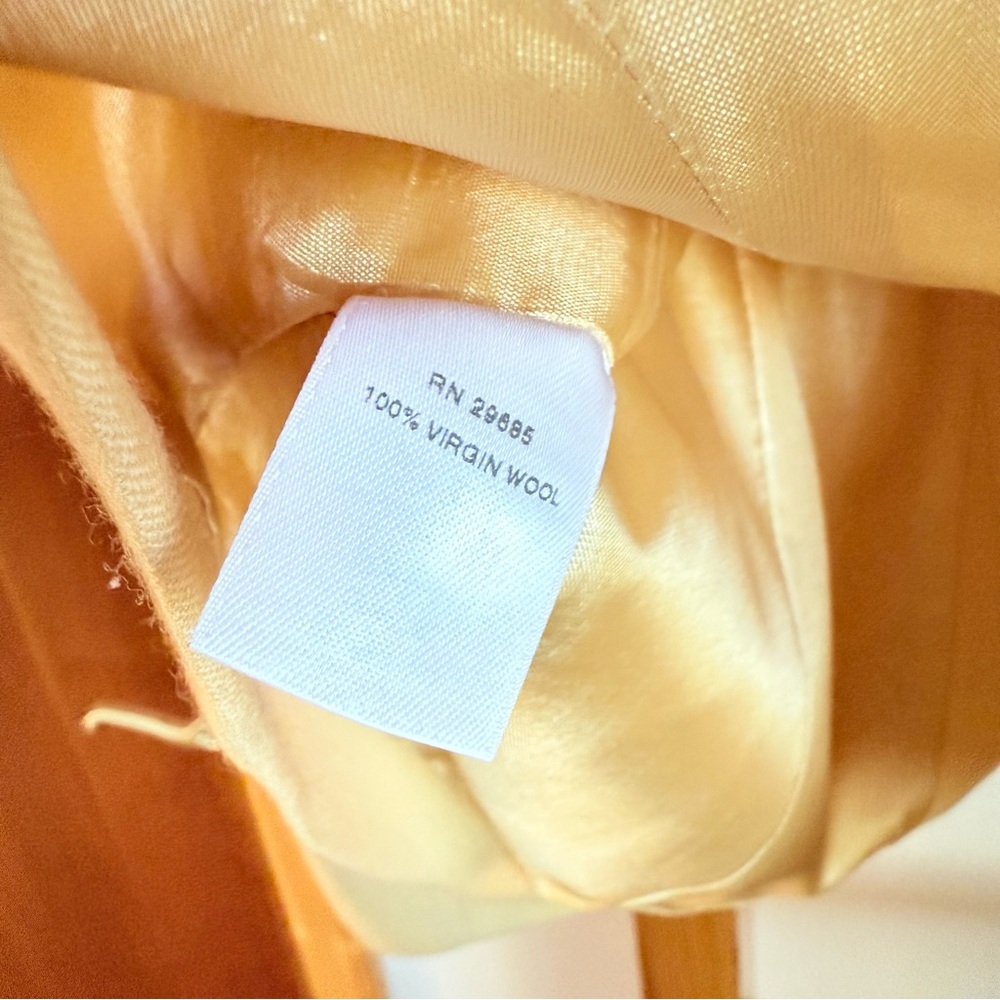 Vintage Pendleton Peak Lapel Butter Yellow Blazer Suit Jacket Size 8 Petite Wool - Picture 8 of 8
